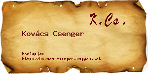 Kovács Csenger névjegykártya