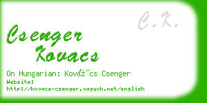 csenger kovacs business card